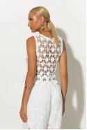 Crochet αμάνικο top λευκό Crochet αμάνικο top λευκό