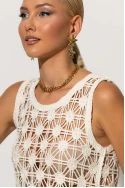 Crochet αμάνικο top μπεζ Crochet αμάνικο top μπεζ