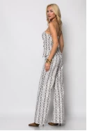 Σετ παντελόνα και γιλέκο snake print λευκό-καφέ