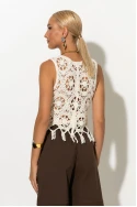 Crochet γιλέκο με κρόσια μπεζ Crochet γιλέκο με κρόσια μπεζ