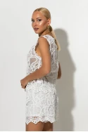 Crochet σορτς με διαφάνεια λευκό