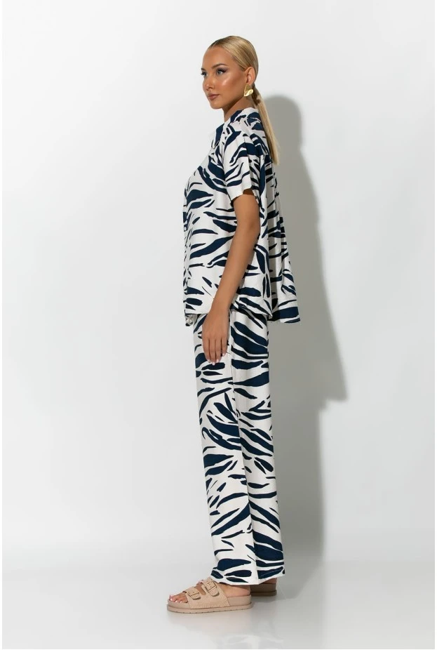 Σετ πουκάμισο και παντελόνι zebra print μπλε σκούρο
