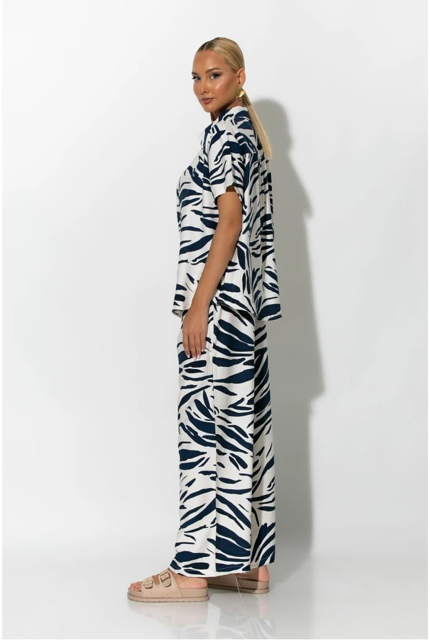 Σετ πουκάμισο και παντελόνι zebra print μπλε σκούρο