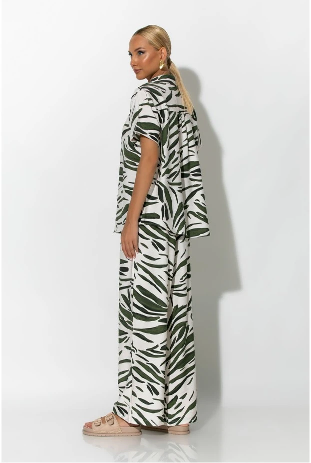 Σετ πουκάμισο και παντελόνι zebra print χακί