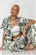 Σετ πουκάμισο και παντελόνι zebra print χακί
