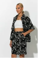 Σετ floral βερμούδα και πουκάμισο μαύρο Σετ floral βερμούδα και πουκάμισο μαύρο