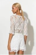 Crochet τοπ με κορδόνι λευκό
