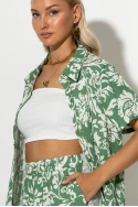 Σετ floral πουκαμίσα και βερμούδα μέντα 
