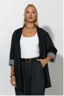 Oversized blazer με ρίγες μπλε ντένιμ Oversized blazer με ρίγες μπλε ντένιμ