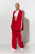 Σετ blazer και παντελόνα με ρίγες στο πλάι κόκκινο Σετ blazer και παντελόνα με ρίγες στο πλάι κόκκινο