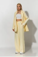 Σετ blazer και παντελόνα με ρίγες στο πλάι κίτρινο
