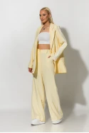 Σετ blazer και παντελόνα με ρίγες στο πλάι κίτρινο