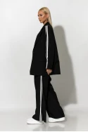 Σετ blazer και παντελόνα με ρίγες στο πλάι μαύρο Σετ blazer και παντελόνα με ρίγες στο πλάι μαύρο