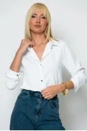 Σετ 3 τεμαχίων jean blazer πουκάμισο και τζιν παντελόνι μπλε σκούρο
