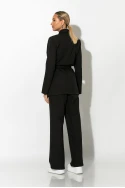 Σετ παντελόνα και blazer με βάτες και ζώνη μαύρο Σετ παντελόνα και blazer με βάτες και ζώνη μαύρο
