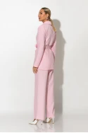 Σετ παντελόνα και blazer με βάτες και ζώνη ροζ Σετ παντελόνα και blazer με βάτες και ζώνη ροζ