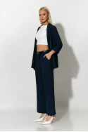 Σετ ριγέ blazer και παντελόνι μπλε Σετ ριγέ blazer και παντελόνι μπλε