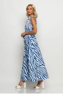 Μάξι φόρεμα zebra print μπλε Μάξι φόρεμα zebra print μπλε