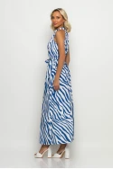 Μάξι φόρεμα zebra print μπλε Μάξι φόρεμα zebra print μπλε