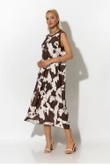 Μίντι φόρεμα αμάνικο cow print καφέ Μίντι φόρεμα αμάνικο cow print καφέ