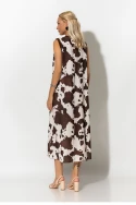 Μίντι φόρεμα αμάνικο cow print καφέ Μίντι φόρεμα αμάνικο cow print καφέ