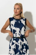 Μίντι φόρεμα αμάνικο cow print μπλε Μίντι φόρεμα αμάνικο cow print μπλε