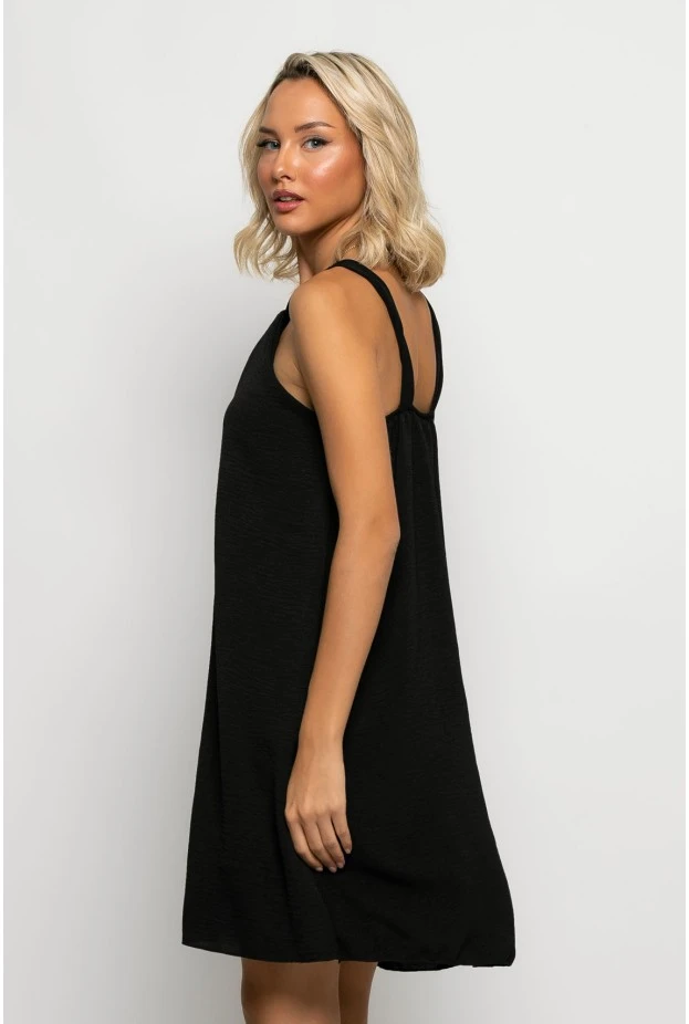 Μίνι φόρεμα knot halter neck μαύρο