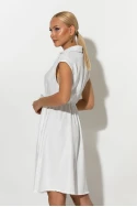 Μίνι φόρεμα wrap με δέσιμο στο πλάι λευκό Μίνι φόρεμα wrap με δέσιμο στο πλάι λευκό