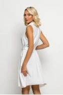 Μίνι φόρεμα με γιακά λάστιχο στην μέση και ζωνάκι λευκό