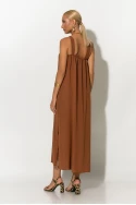 Μίντι φόρεμα knot halter neck καφέ Μίντι φόρεμα knot halter neck καφέ