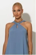 Μίντι φόρεμα knot halter neck γκρισιέλ