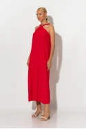 Μίντι φόρεμα knot halter neck κοραλί