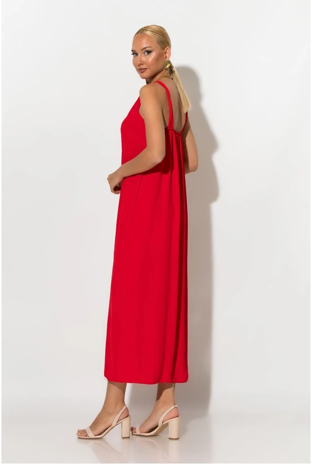 Μίντι φόρεμα knot halter neck κοραλί