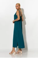 Μίντι φόρεμα knot halter neck πετρόλ