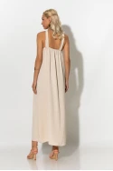 Μίντι φόρεμα knot halter neck μπεζ Μίντι φόρεμα knot halter neck μπεζ