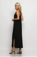 Μίντι φόρεμα knot halter neck μαύρο Μίντι φόρεμα knot halter neck μαύρο