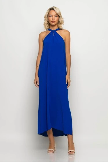 Μίντι φόρεμα knot halter neck γκρισιέλ