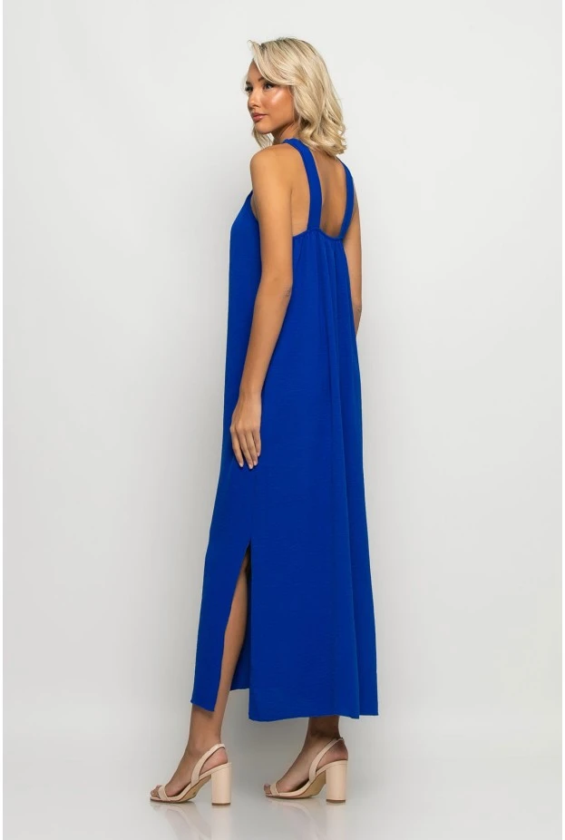 Μίντι φόρεμα knot halter neck ρουά