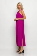 Μίντι φόρεμα knot halter neck ματζέντα