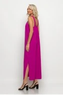Μίντι φόρεμα knot halter neck ματζέντα