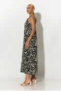 Μίντι φόρεμα knot halter neck zebra μαύρο Μίντι φόρεμα knot halter neck zebra μαύρο