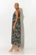 Μίντι φόρεμα knot halter neck zebra μαύρο Μίντι φόρεμα knot halter neck zebra μαύρο