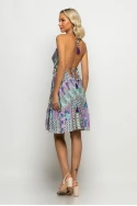 Μίνι φόρεμα boho τύπου σατέν με ανοιχτή πλάτη μωβ Μίνι φόρεμα boho τύπου σατέν με ανοιχτή πλάτη μωβ