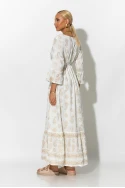 Boho φόρεμα κυπούρ με παγιέτα στην λαιμόκοψη μπεζ 