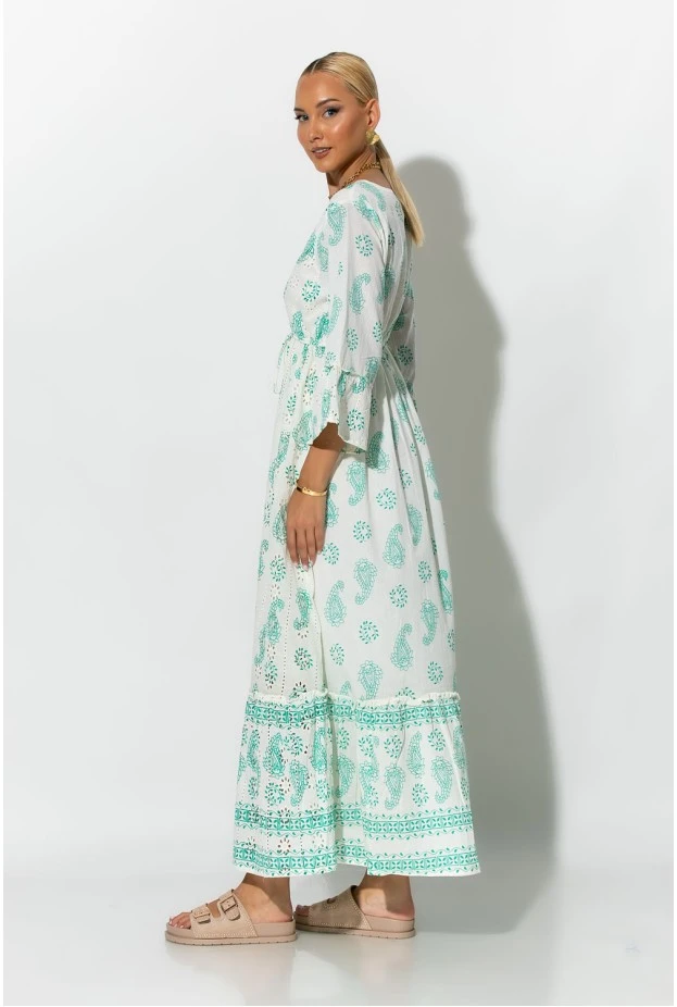 Boho φόρεμα κυπούρ με παγιέτα στην λαιμόκοψη βεραμάν