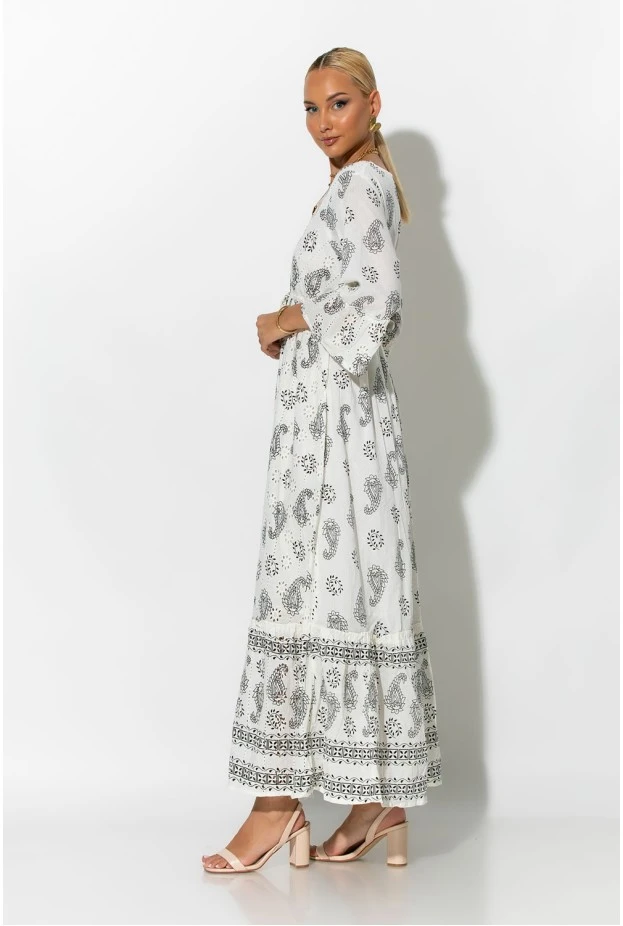 Boho φόρεμα κυπούρ με παγιέτα στην λαιμόκοψη μαύρο