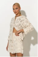 Crochet φούστα με χρυσά κουμπιά και λάστιχο στην μέση μπεζ Crochet φούστα με χρυσά κουμπιά και λάστιχο στην μέση μπεζ