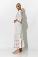 Φόρεμα boho με μανίκια νυχτερίδα πορτοκαλί