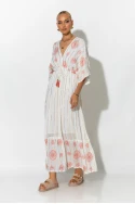 Φόρεμα boho με μανίκια νυχτερίδα κόκκινο Φόρεμα boho με μανίκια νυχτερίδα κόκκινο