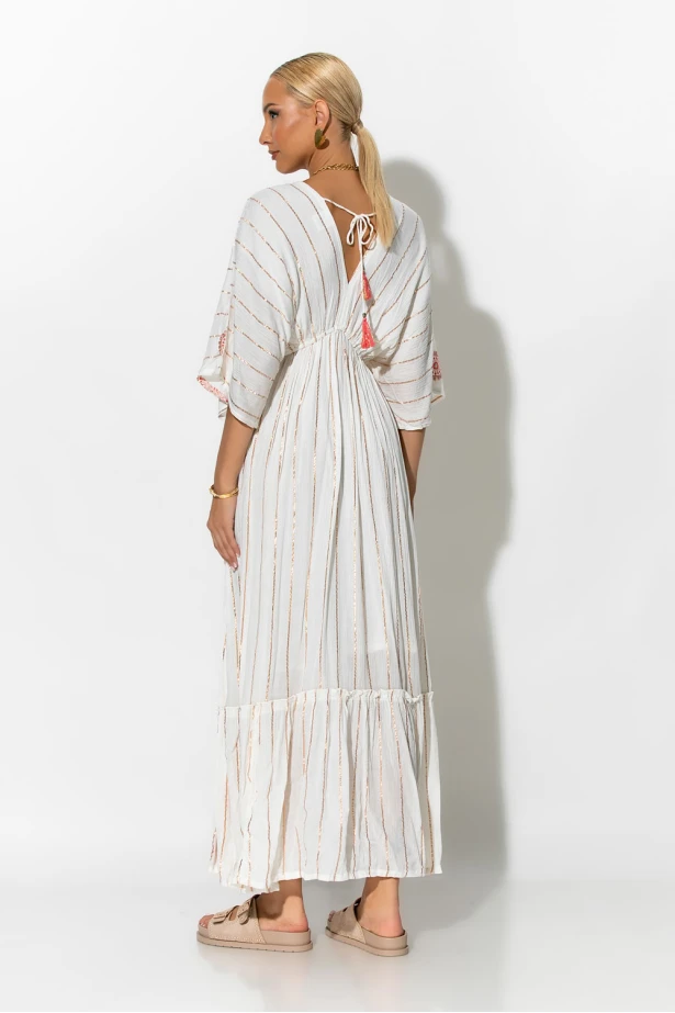 Φόρεμα boho με μανίκια νυχτερίδα κόκκινο Φόρεμα boho με μανίκια νυχτερίδα κόκκινο